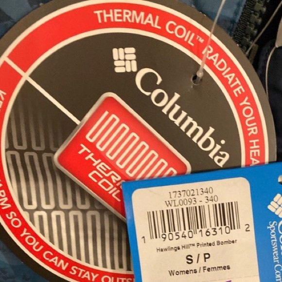 NWT! Women’s COLUMBIA Bomber Jacket / Lightweight Puffer UNIQUE Blue Camo - Picture 6 of 7